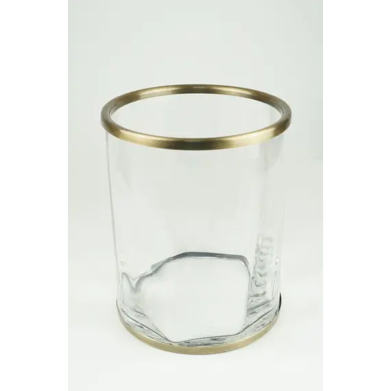 Surya Crystal  мусорное ведро без крышки   светлая бронза - стекло с эффектом волны