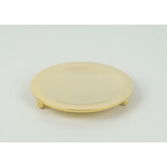 Surya Metall  круглая металлическая мыльница на ножках   золото