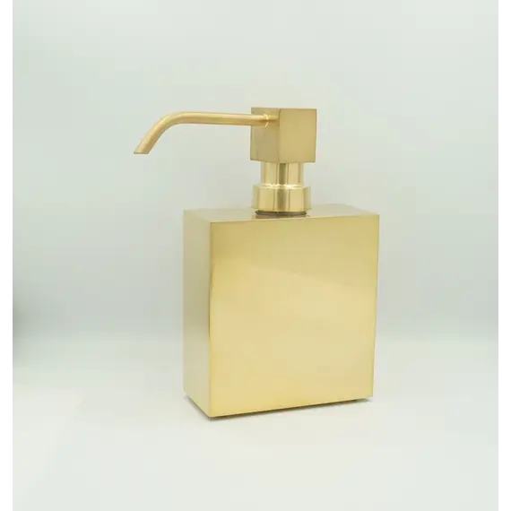 Surya Metall  прямоугольный металлический дозатор с помпой V3   золото сатин