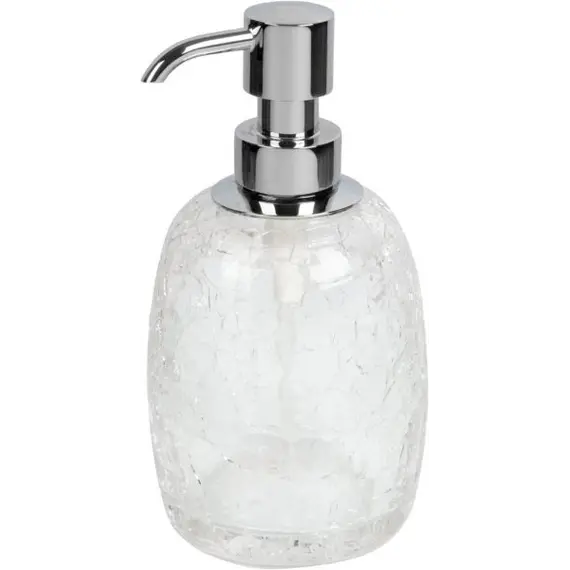 Surya Crystal  дозатор овальный с помпой V5   хром - стекло с эффектом волны