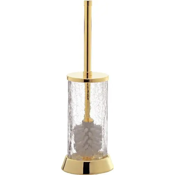 Surya Crystal  напольный ерш с крышкой на метал. основании   хром - стекло с эффектом волны