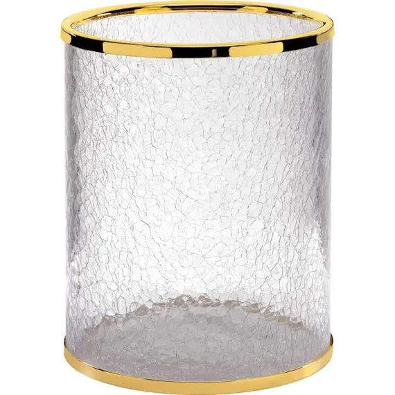 Surya Crystal  мусорное ведро без крышки   золото - стекло с эффектом волны
