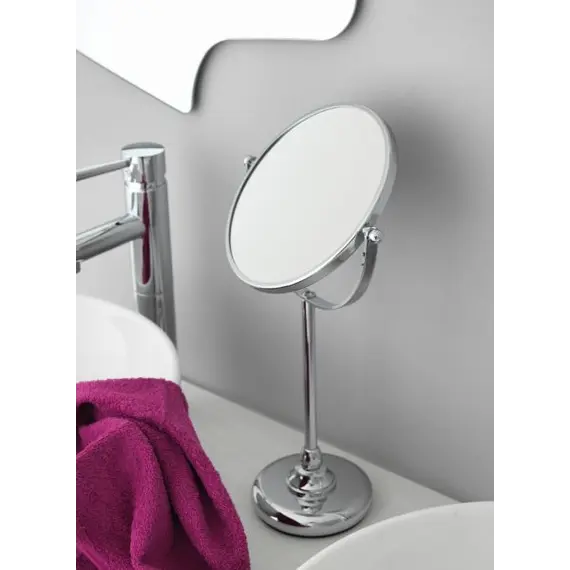 Stil Haus  настольное круглое поворотное косметическое зеркало (3x)   хром