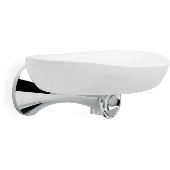 Stil Haus Cali настенная керамическая мыльница  хром - белая керамика