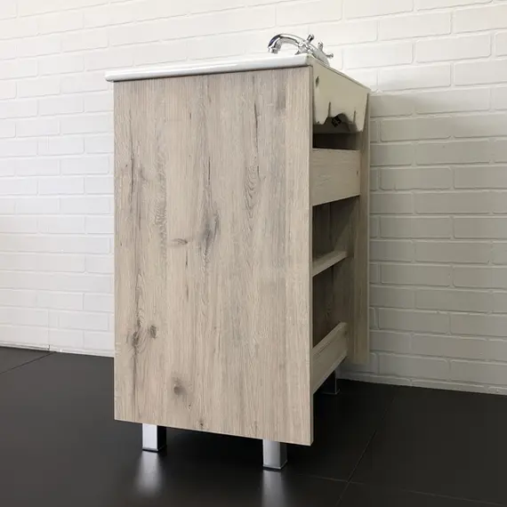 COMFORTY. Тумба-умывальник "Марио-60/75 " дуб дымчатый /сосна с раковиной Quadro 60/75