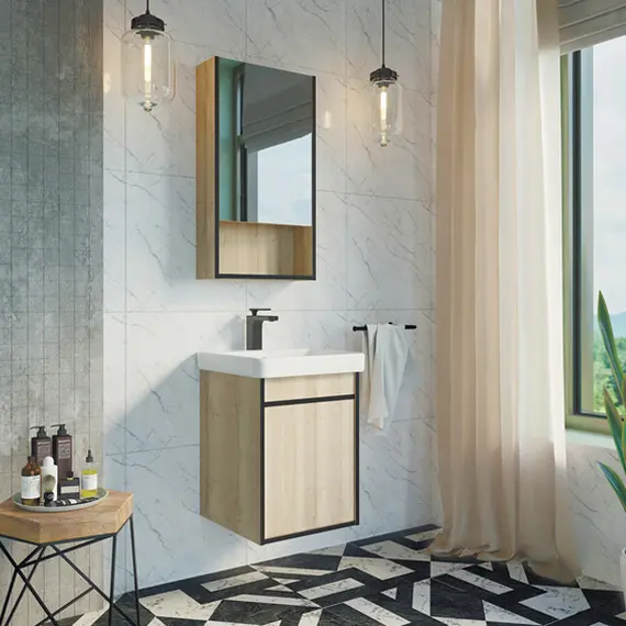 COMFORTY. Зеркало-шкаф "Вена-45/55/70" дуб дымчатый