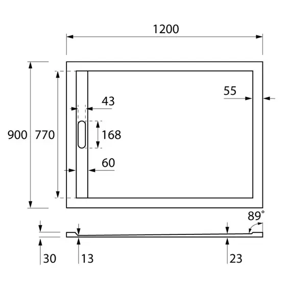 Поддон из искусственного мрамора Cezares TRAY-AS-AH