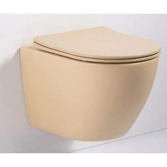 Безободковый подвесной унитаз микролифт дюропласт Gid Sr2198