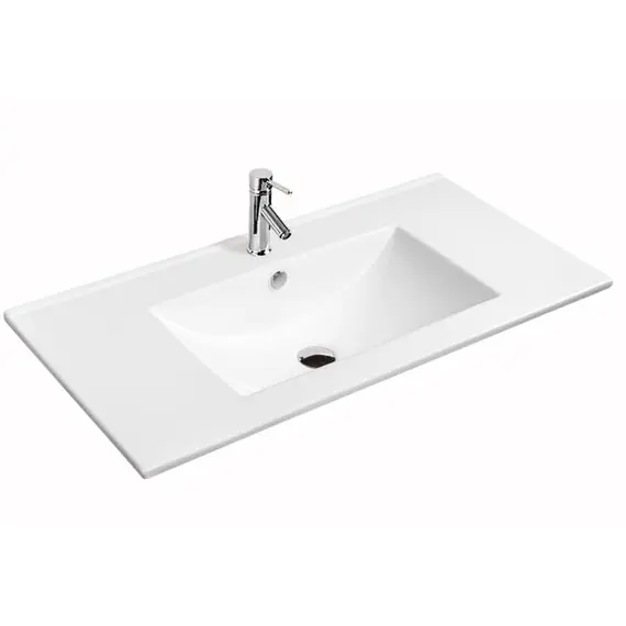 Встраиваемая сверху белая раковина для ванной Gid 9010e