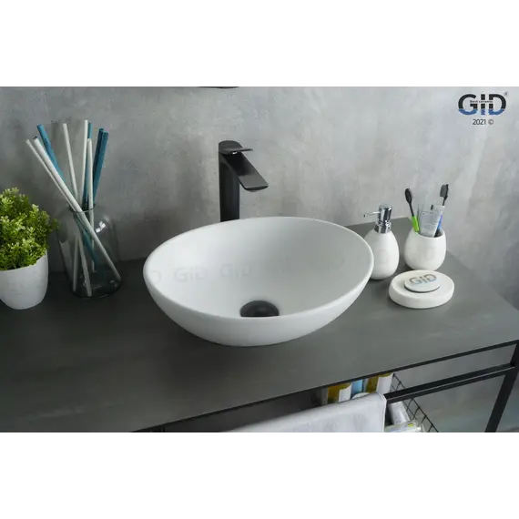 Накладная белая матовая раковина для ванной Gid N900
