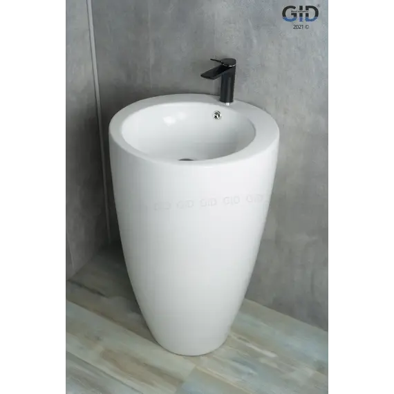 Напольная белая раковина для ванной Gid Nb133