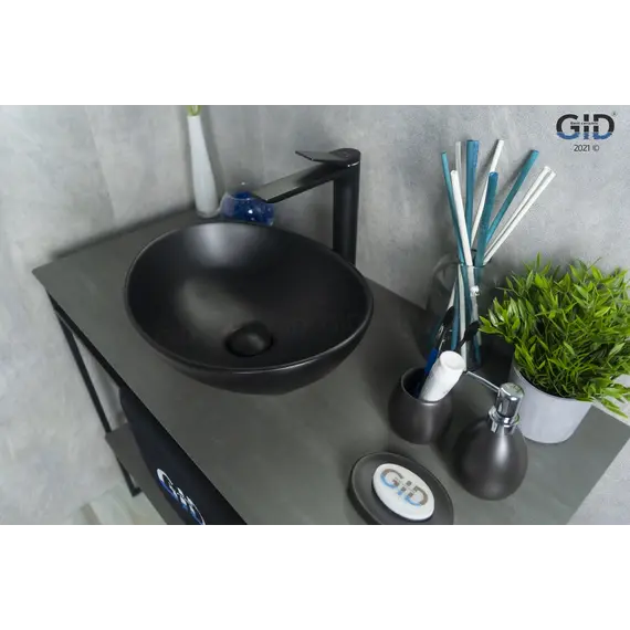 Накладная черная матовая раковина для ванной Gid Nc901
