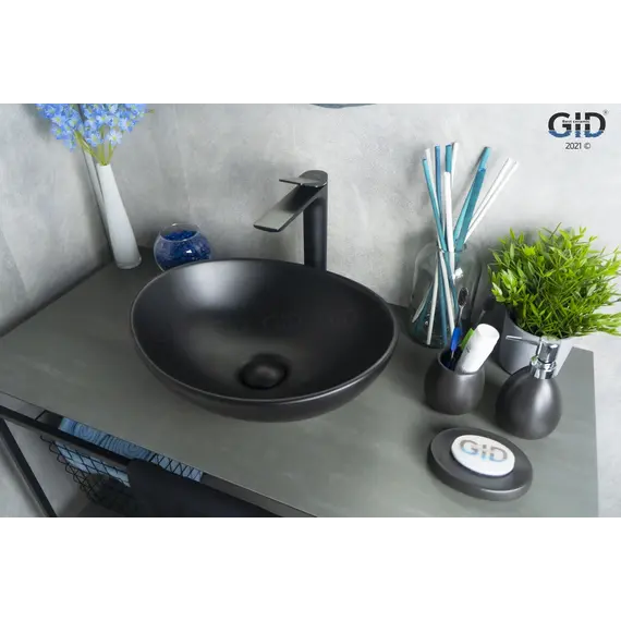 Накладная черная матовая раковина для ванной Gid Nc901