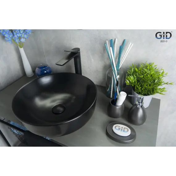 Накладная черная матовая раковина для ванной Gid Nc911