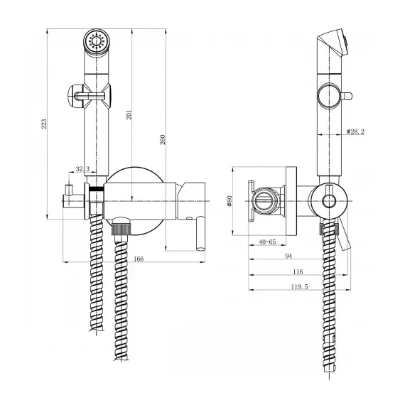 Смеситель Lemark Solo LM7166BL с гигиеническим душем, встраиваемый