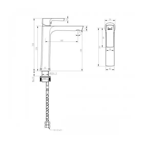 Смеситель Lemark Ursus LM7209BL для раковины