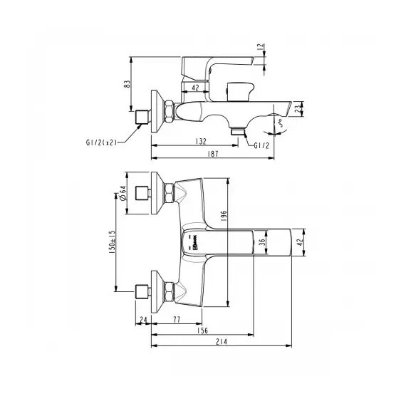 Смеситель Lemark Ursus LM7214BL для ванны