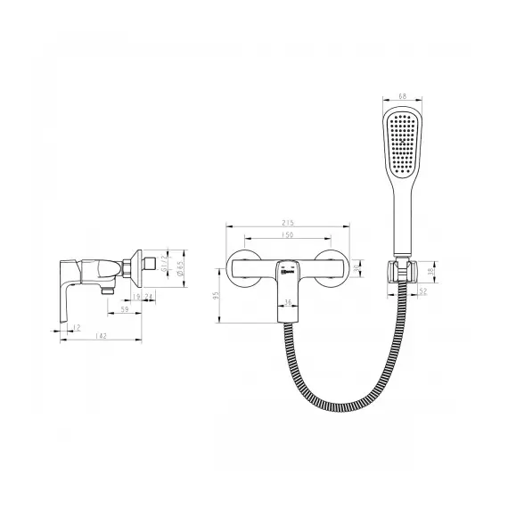 Смеситель Lemark Ursus LM7203BL для душа