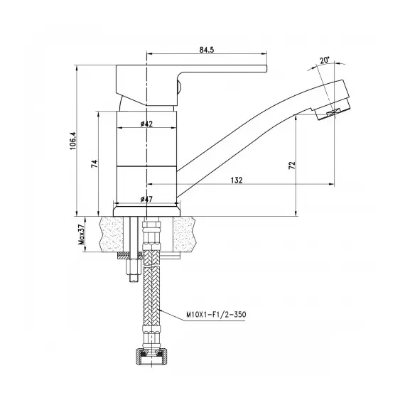 Смеситель для умывальника с поворотным изливом Lemark plus GRACE LM1507C