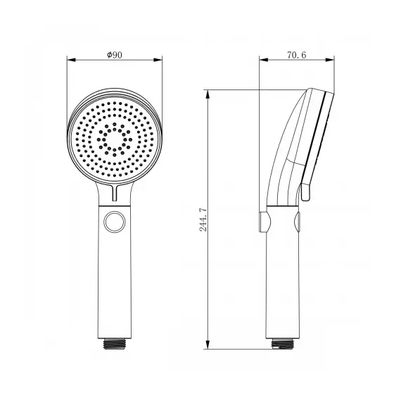 Лейка душевая Lemark  4-функциональная 90х245мм хром/белый