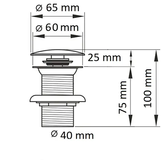 Донный клапан для раковины CeramaLux RD002 без перелива