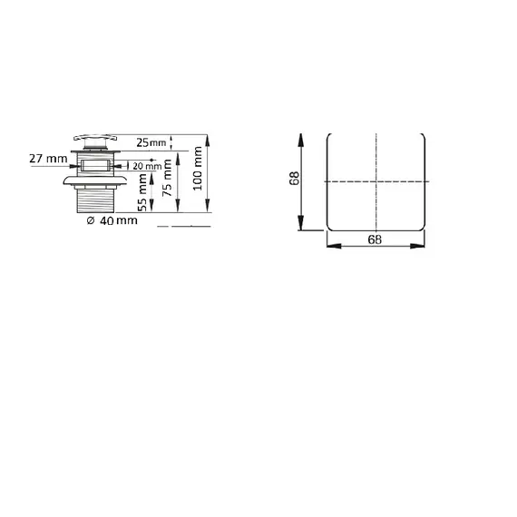 Донный клапан для раковины CeramaLux RD005 хром с переливом