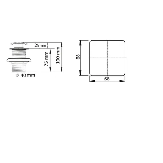 Донный клапан для раковины CeramaLux RD006 хром без перелива