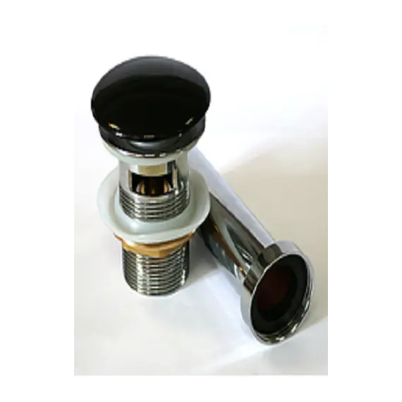 Донный клапан для раковины CeramaLux RD019 чёрный с преливом