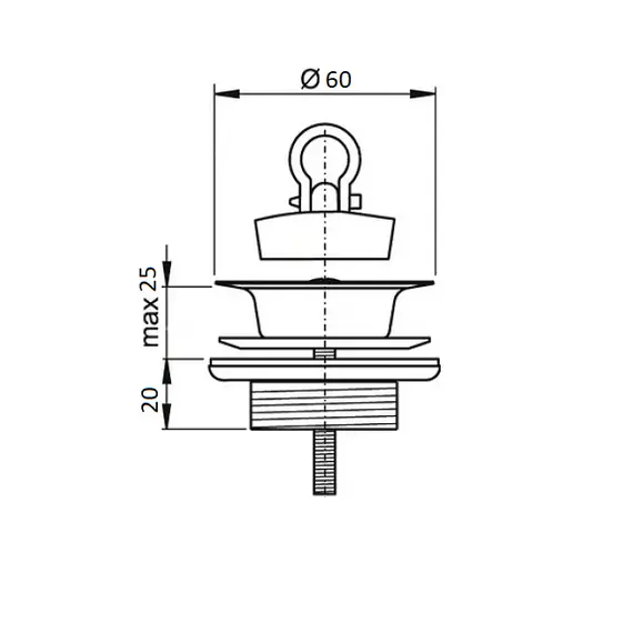Решетка для верхнего сифона CeramaLux в комплекте с пробкой
