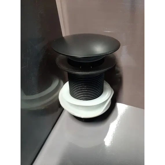 Донный клапан для раковины CeramaLux BB006 металл. черный матовый без перелива