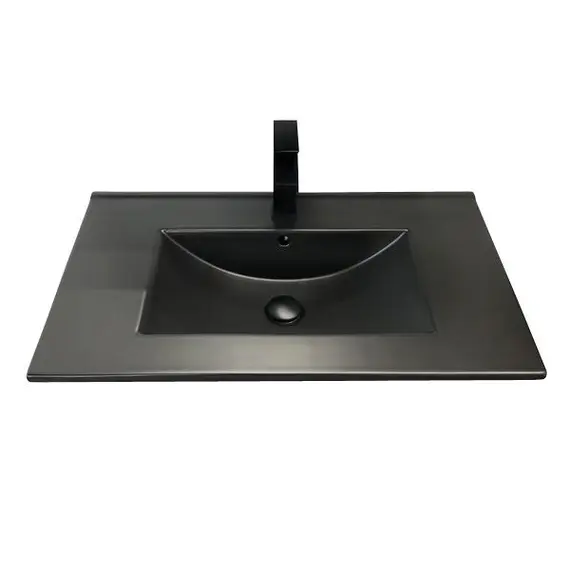 Тумба-умывальник Comforty  Бонн 75/90 с раковиной  белая/черная