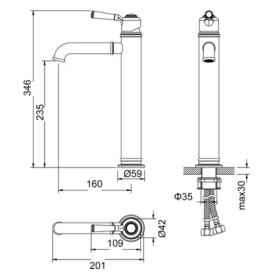 Смеситель для раковины-чаши Timo Arisa 5311/03F