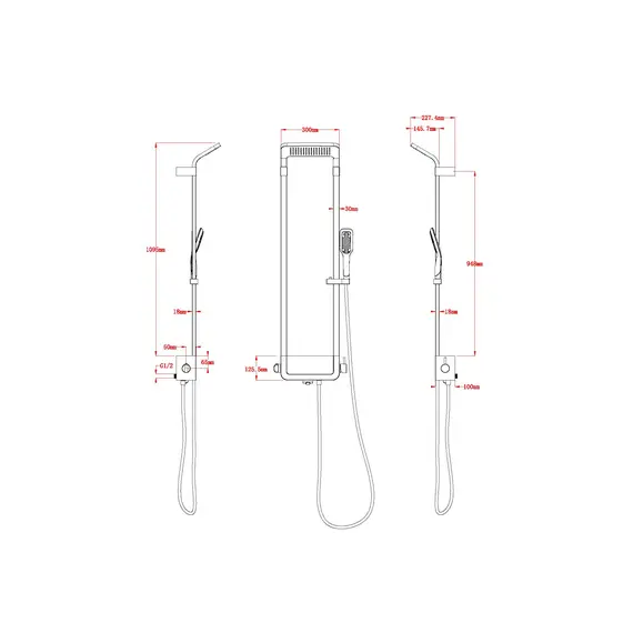 Душевая панель  Black&White W1010 белая