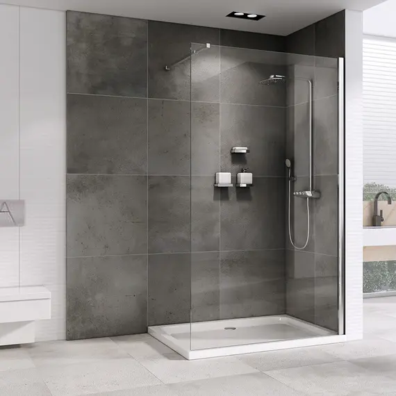 Душевая перегородка ABBER Immer Offen, хром профиль