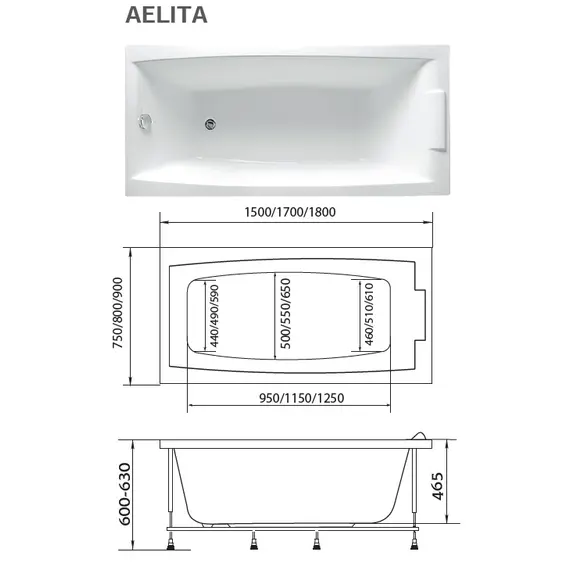 Ванна 1Marka  AELITA SLIM встраиваемая