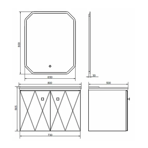 COMFORTY. Тумба-умывальник "Кремона-80" латте с раковиной COMFORTY 50180