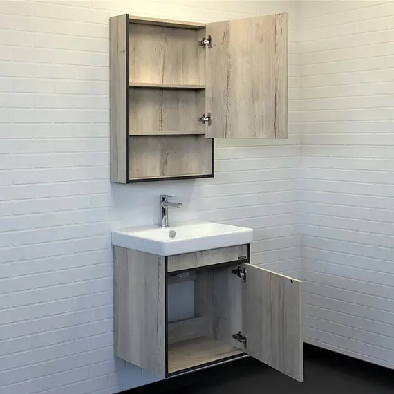 Тумба-умывальник Comforty  Вена 45/55/70  дуб дымчатый с раковиной Адриана