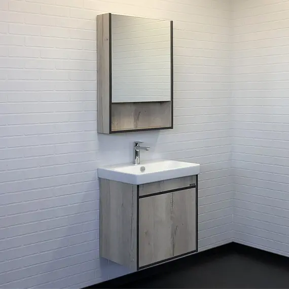 Тумба-умывальник Comforty  Вена 45/55/70  дуб дымчатый с раковиной Адриана