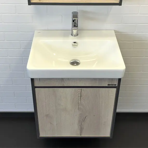 Тумба-умывальник Comforty  Вена 45/55/70  дуб дымчатый с раковиной Адриана