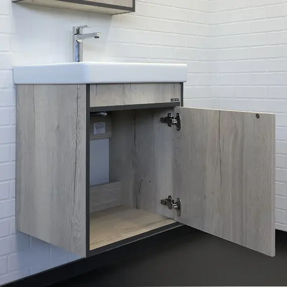 Тумба-умывальник Comforty  Вена 45/55/70  дуб дымчатый с раковиной Адриана