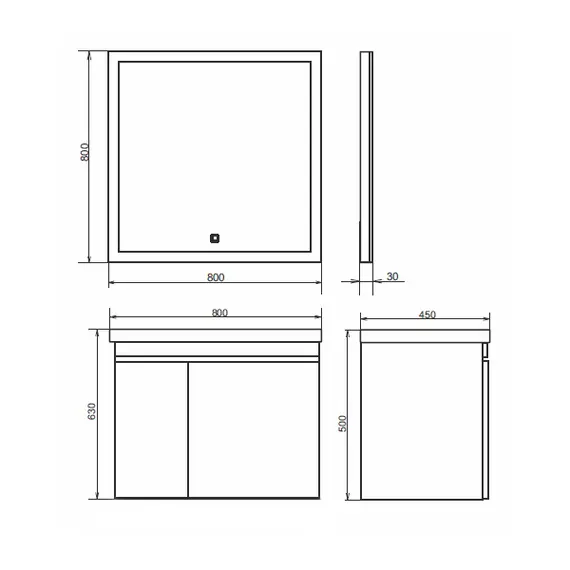 COMFORTY. Тумба-умывальник "Осло-80" бетон светлый с раковиной Fest 80