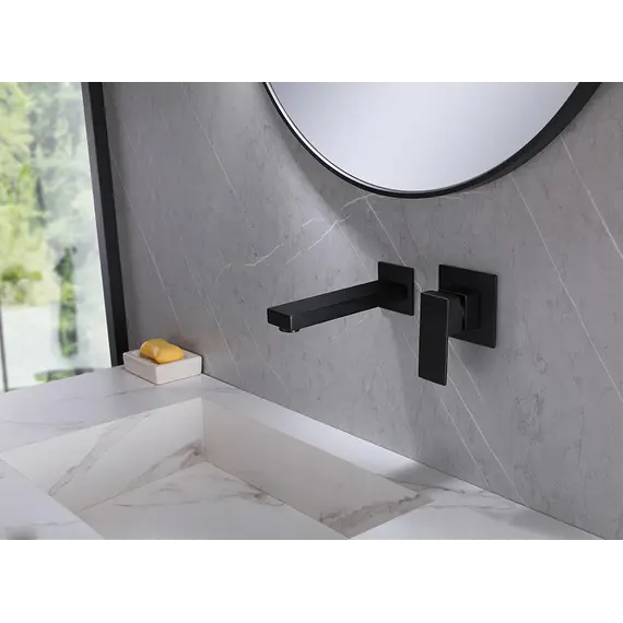 Смеситель ABBER Daheim AF8212B для раковины скрытого монтажа, черный матовый