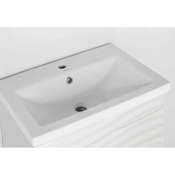 Тумба подвесная с раковиной Style Line Вероника  Комо 60/80  Люкс белая, PLUS