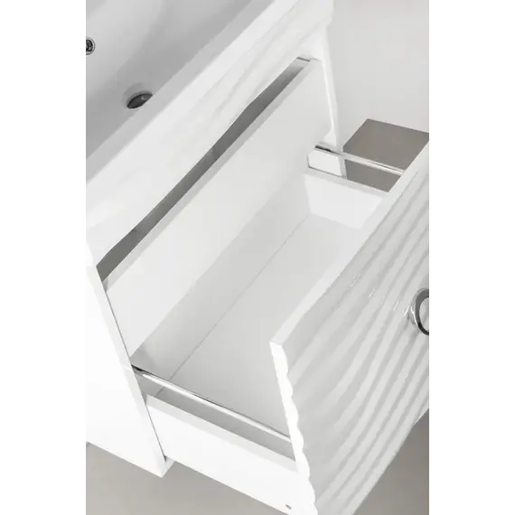 Тумба подвесная с раковиной Style Line Вероника  Комо 60/80  Люкс белая, PLUS