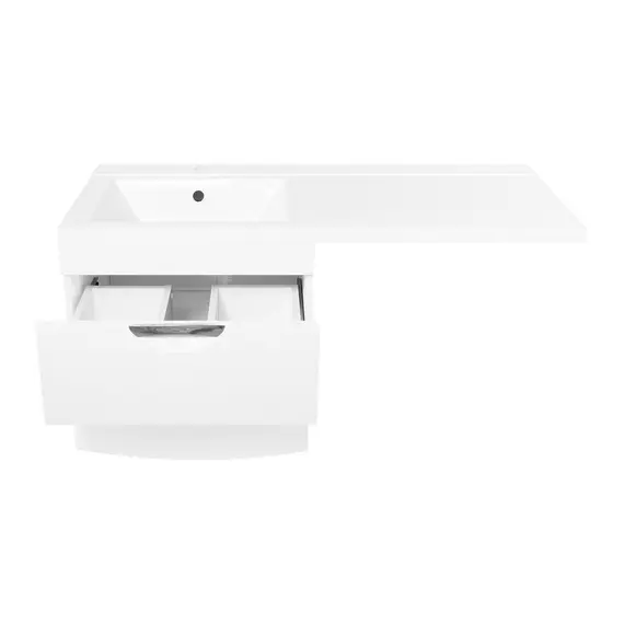 Тумба подвесная Style Line Жасмин 2 60 Люкс белая, PLUS (2 ящ.) с раковиной Даллас 120 L/R