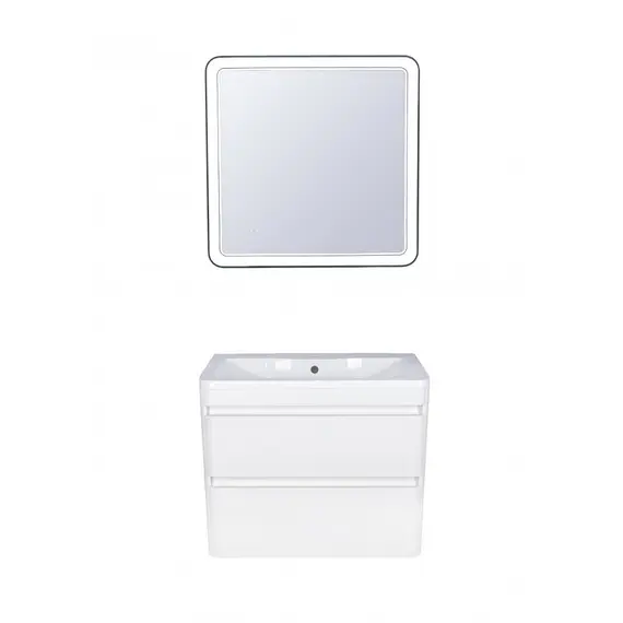 Тумба подвесная с раковиной Style Line  Атлантика, PLUS, белый