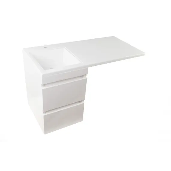 Тумба подвесная Style Line с раковиной  Даллас Люкс белая, PLUS