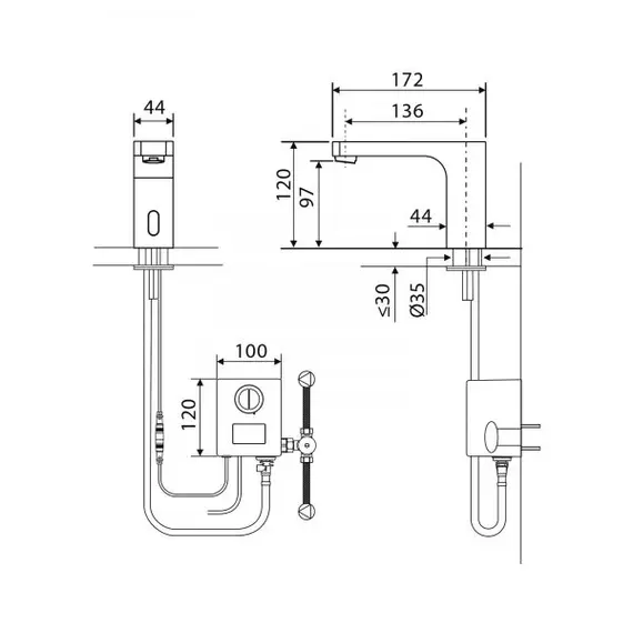 Смеситель для раковины сенсорный Timo Torne 4313/03F черный