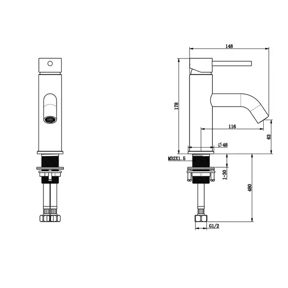 Смеситель однорычажный на раковину Bronze De Luxe