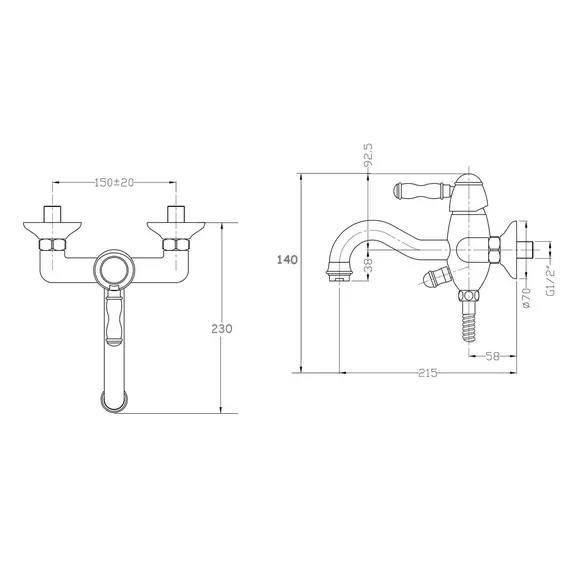 Bronze De Luxe Смеситель для ванной